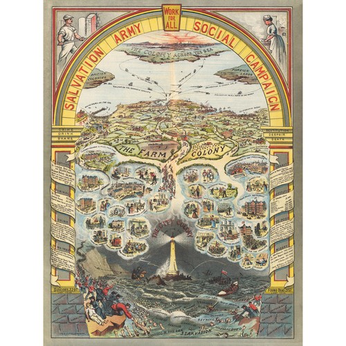 Map salvation army 1910 work - 1910,