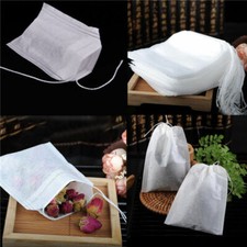 UK SELLER Strong Empty Tea Filter Bags with String 100pcs Loose Tea Spice Herbal