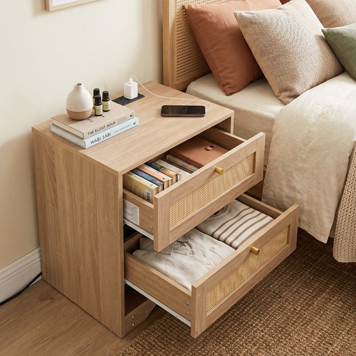 Rattan bedside nightstand - rattan,