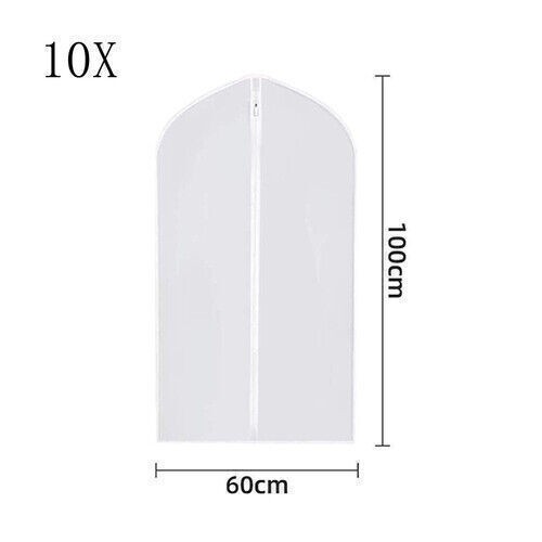 10pcs clear polythene garment - clear,