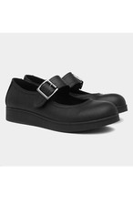 LADIES/GIRLS BLACK  BUCKLE BAR SHOES PUMPS DOLLY MARY JANE FLAT WORK SCHOOL