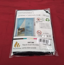 Taiyuhomes Beaded Fly Insect Curtains Fly Screen For Doors Curtain Black