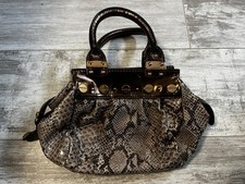 Jessica Simpson Metallic Brown Beige Faux Alligator Handbag Vintage Y2K Look Bag
