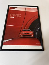 New Framed Honda Civic Type R FN2 Red Magazine Advert Poster Wall Art  Retro