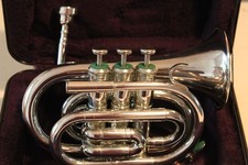 Design by Japan  Pocket Bb  Trumpet with Mouthpiece and Case