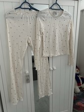 H&M Pointelle Jersey Pyjamas Size Uk Small