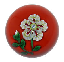 SAINT LOUIS GLASS PAPERWEIGHT FLOWER PAPERWEIGHT 1973 LIMITED EDITION OF 400