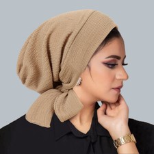 Muslim Hijab Turban Women Pre-Tied Hat Turban Bonnet Beanies Hair Loss Chemo Cap