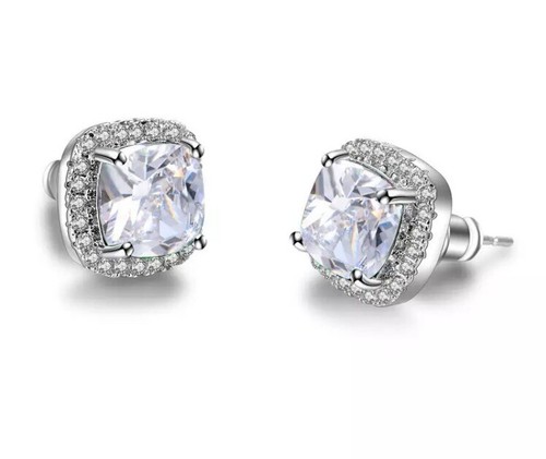 Earrings square stud large - earrings,