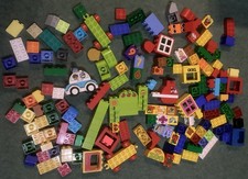 LEGO DUPLO MIXED BUNDLE OF DIFFERENT SIZE BRICKS 150+, CARRIAGES, ABC, PICTURES
