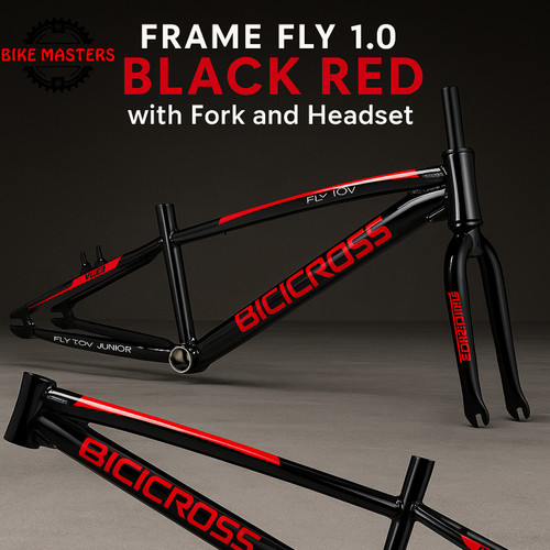 Bmx fly frame black red - black/red, +