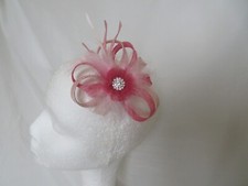 Small Mixed Colour Handmade Sinamay Feather Clip Fascinator Headpiece Wedding