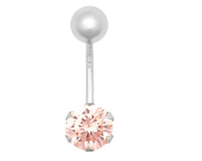 9ct White Gold Cubic Pink