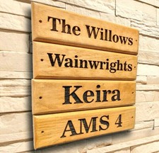 Personalised Oak House Sign