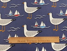 Seaside Boats & Birds  Cotton