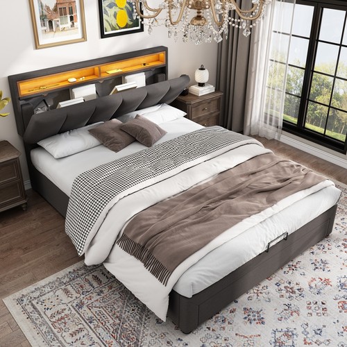 4ft6 upholstered led ottoman - upholstered,