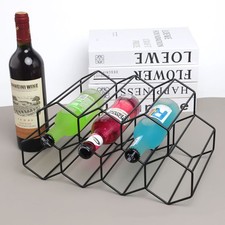 Wine Rack 7 Bottle Holder Modern Metal Wire Storage for Countertop Table Top