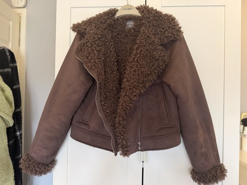 Brown faux suede fur lined - faux,