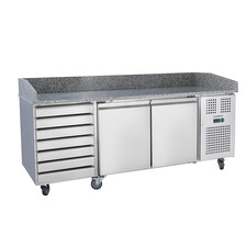 Marble Bench Fridge With Ambient Dough Drawers Prep Pizza Counter Diaminox VP...