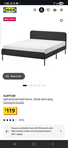 King size ikea slattum bed - ikea,