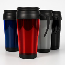 48 x Travel Mugs 400ml Insulated Cups With Handle Bulk Buy Job Lot Wholesale