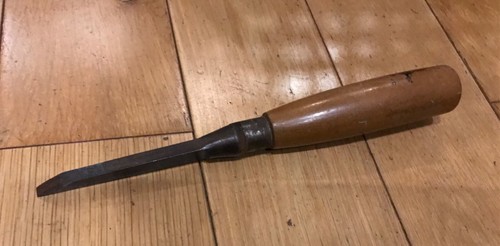 Vintage boxwood handle firmer - vintage,