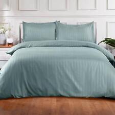 Brentfords Satin Stripe Quilt Duvet Cover with Pillowcase Set Single Double King