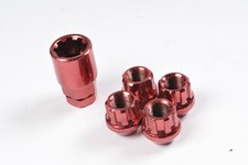 4 x Red Locking Wheel Nuts