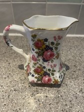 Fenton English Bone China Small Jug Rose Pattern