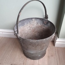 vintage galvanised handmade riveted bucket/firewood/kindling, heavy duty 2.8KG