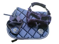 Y&L Equestrian Gift Set - Satin Saddle Pad, Fur Head Collar & FlyHood Set