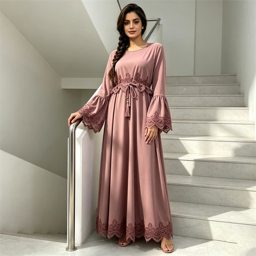 Lace abaya kaftan muslim - abaya,