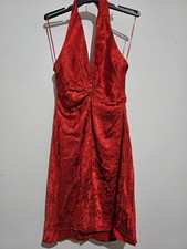 Zara Red Leopard Print Halterneck Dress Size Medium