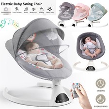 Bluetooth Electric Baby Swing Infant Music Cradle Bouncer Rocker Chair + Remote