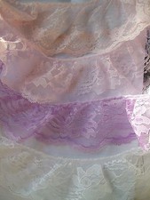 2  m x  80 mm White, Pink, Lilac, Purple,Burgundy Gathered Lace choose colour