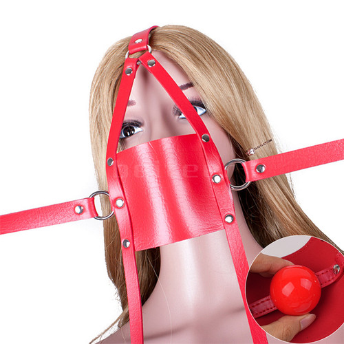Leather head hood mask - head,