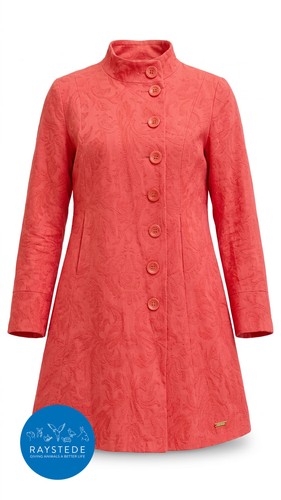 Desigual coral jacquard coat - coral,
