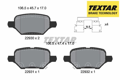 Rear brake pad - pad, set