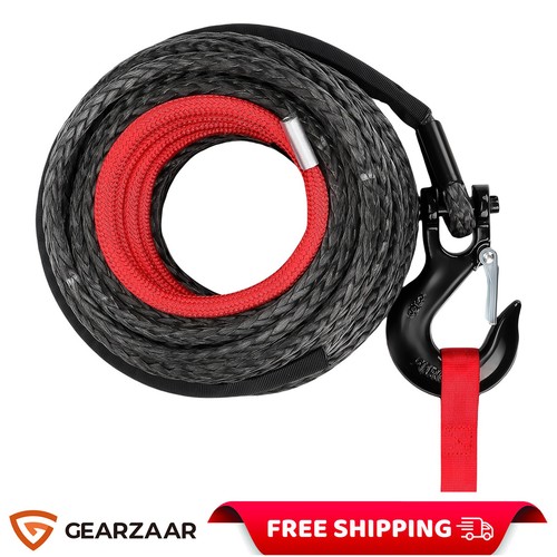 Black synthetic winch line - synthetic,