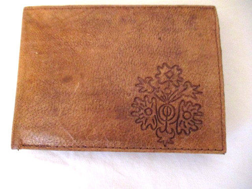 Vintage leather wallet unused - leather,
