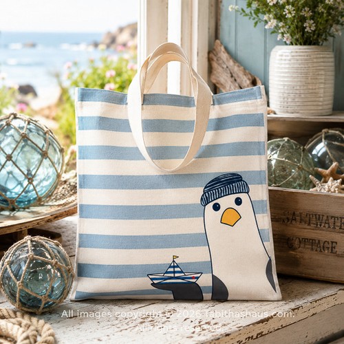Funny seagull canvas - seagull, tote