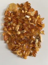 Natural Baltic Amber Small Chip Stones Egg Yolk Butterscotch Yellow 40g