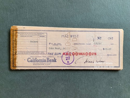 Mae west hand signed personal - mae,