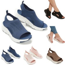 Womens Casual Orthopedic Wedge Sandals Summer Shoes Slingback Walking Flat Shoes