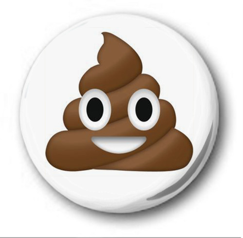 Poop emoji 25mm button - poop,