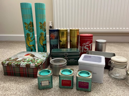 Decorative tins and jars - , with