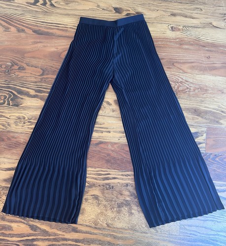 Babette black pleated wide leg - black,