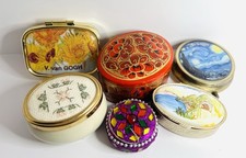Trinket Boxes / Pill boxes / Set Of 6 Various Sizes & Makers / Novelty / Vintage