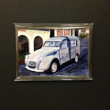 Citroen 2cv AZU Fourgonette van, clear rigid plastic Fridge magnet