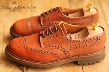 Alfred Sargent Brown Grained Leather Derby Brogue Shoes UK 9.5 F US 10.5 EU 43.5